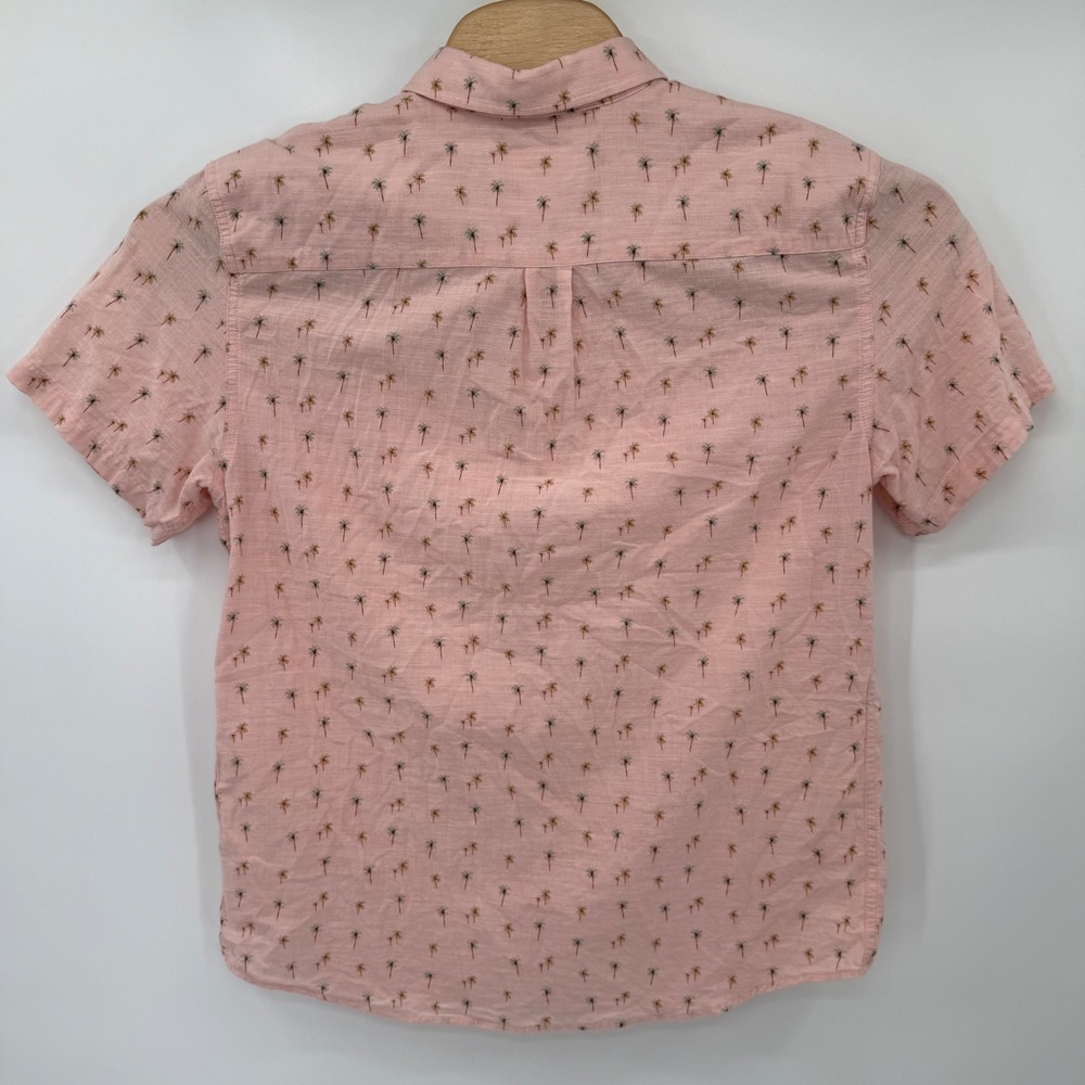 Marine Layer Button Down Men Large Pink Palm Tree Embroidered Short Sleeve 14244 - Picture 3 of 9